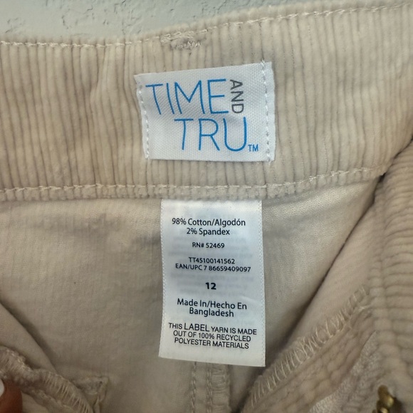 Walmart Time and Tru Corduroy Wide Leg Pants Off-White - Picture 3 of 3